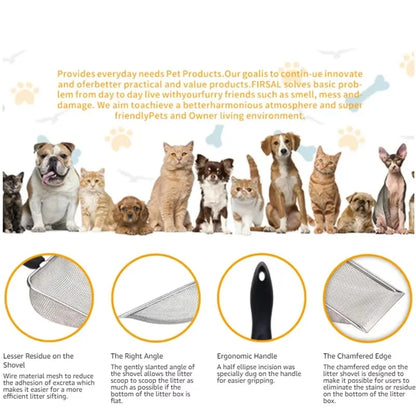 Fine Hole Cat Litter Scoop Pet Products Stainless Steel Scoop For Small Cat Litter Pet Feces Cleaning Filter Scoop