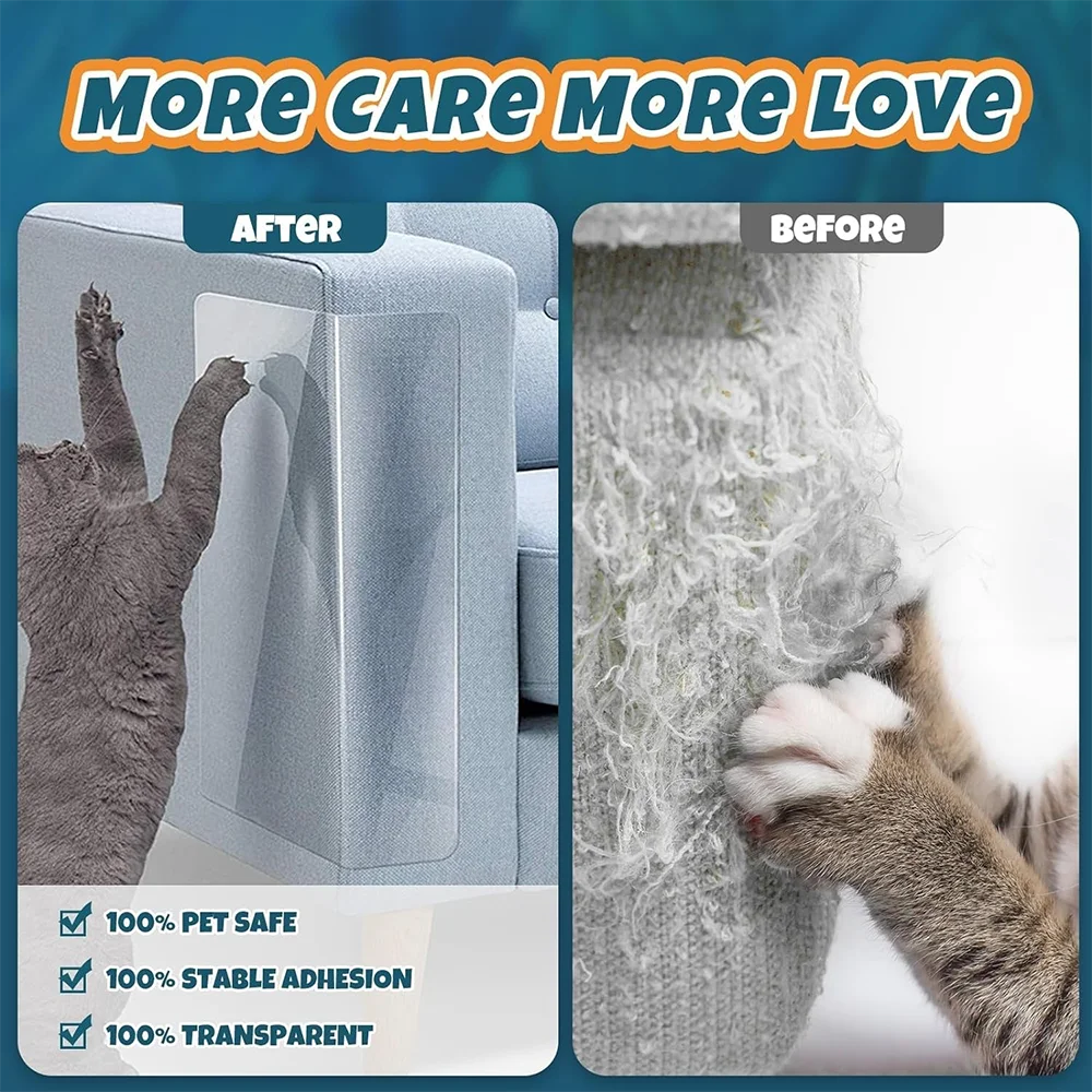 Cat Scratch Deterrent Tape Furniture Protectors From Cats Transparent Self-Adhesive Pet Training Tape for Sofa Furniture Sticker