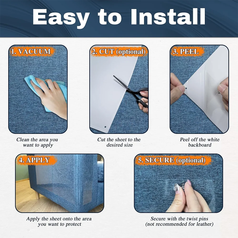 Cat Scratch Deterrent Tape Furniture Protectors From Cats Transparent Self-Adhesive Pet Training Tape for Sofa Furniture Sticker