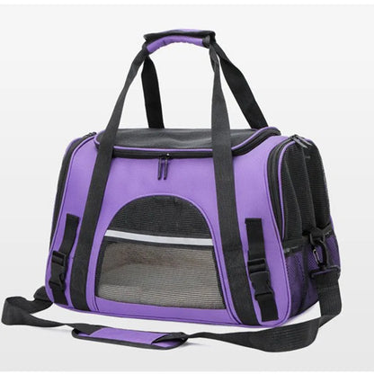 Pet Carrier Bag Foldable Small Dog Cat Carrying Out Bags Expansion Pet Travel Bag Mesh Breathable Expansion Crossbody Handbag